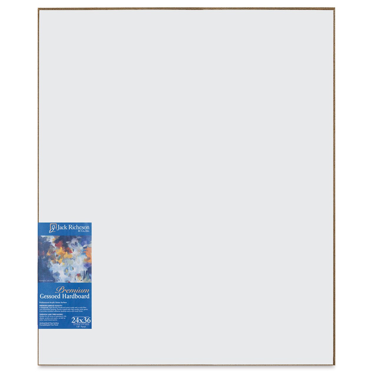 Richeson Toned Gessoed Hardboard Panel - 24" x 36", White, Flat Panel